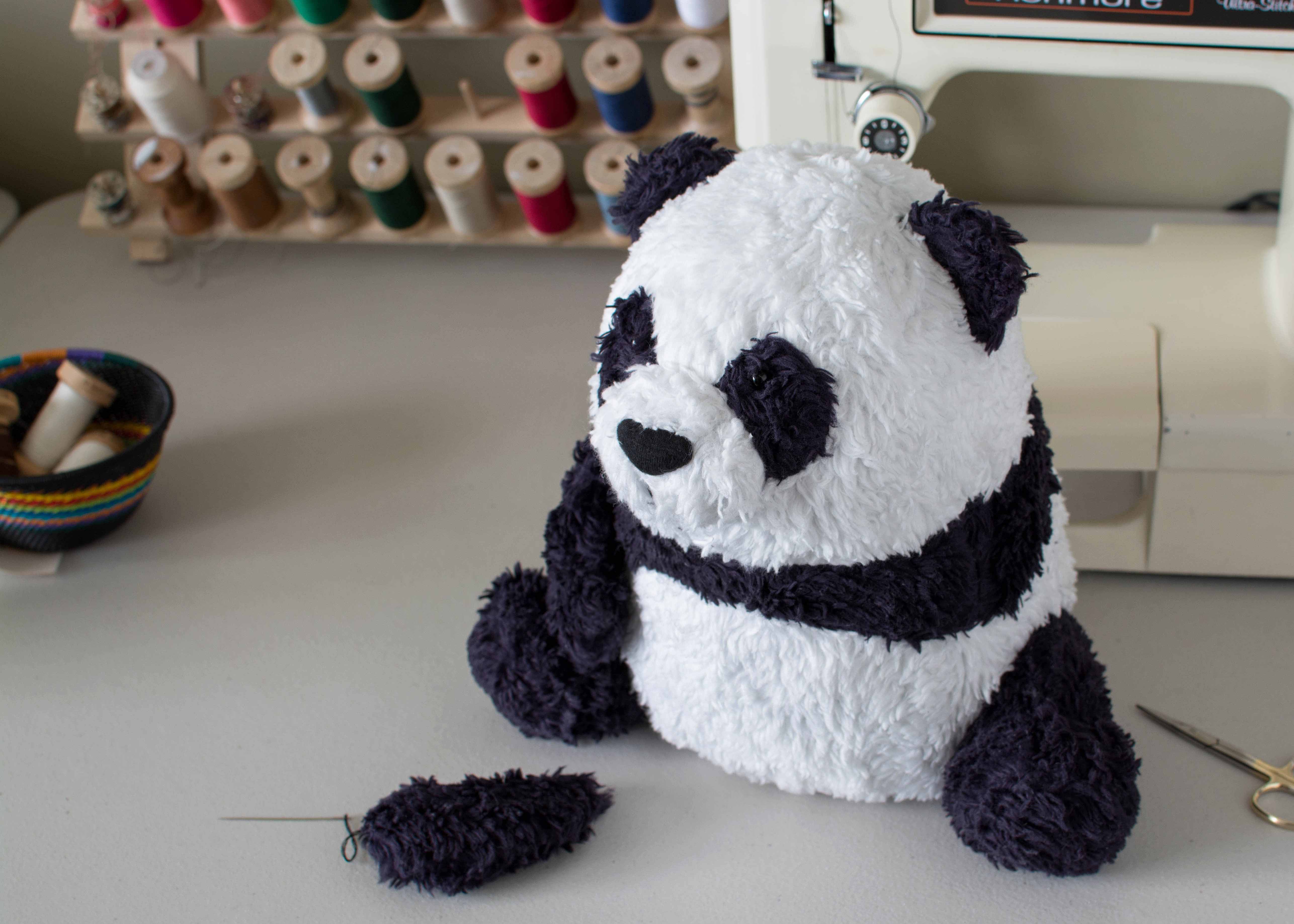 organic stuffed panda bear