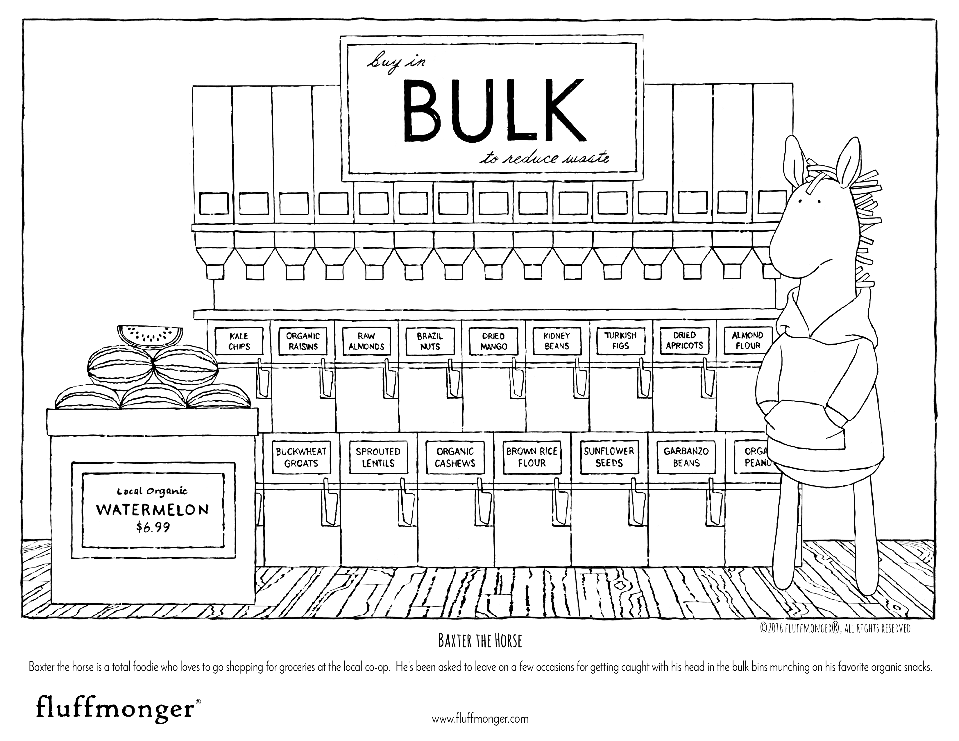 fluffmonger® Baxter the Horse Coloring Pages ©2016-01