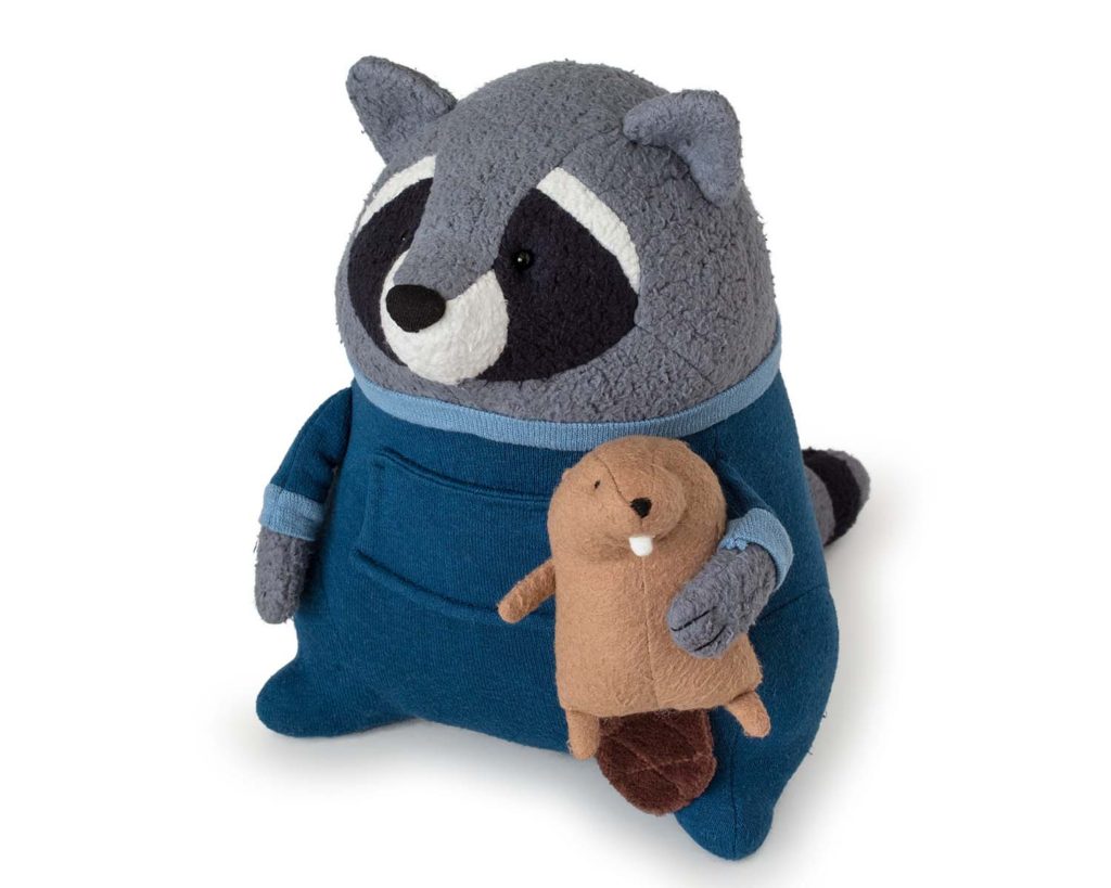 blue raccoon stuffed animal
