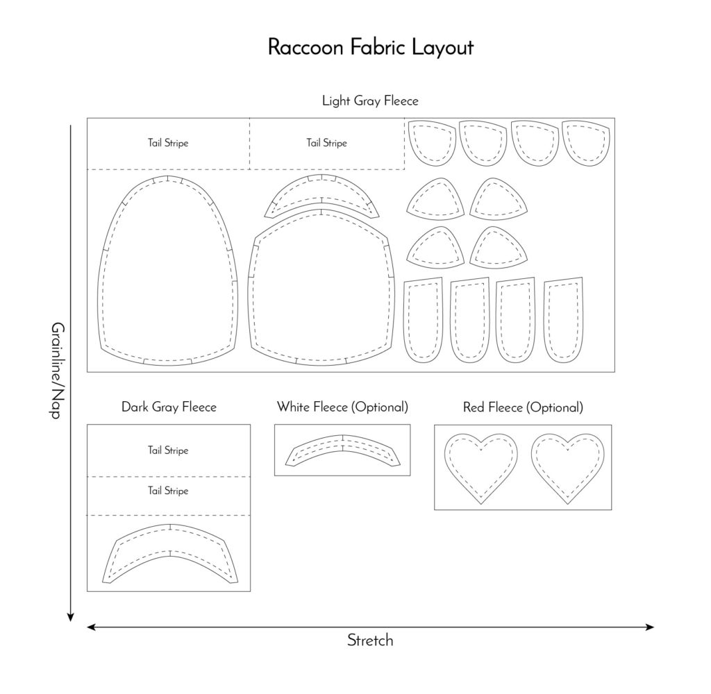 stuffed raccoon pattern