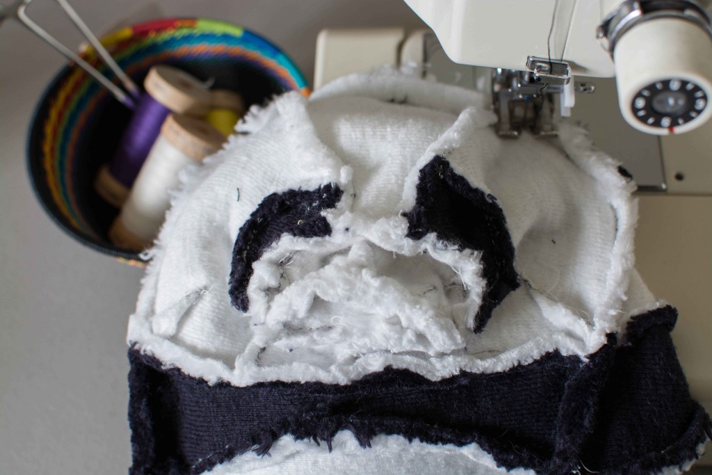 4893 OOAK Organic Panda head inside out fluffmonger