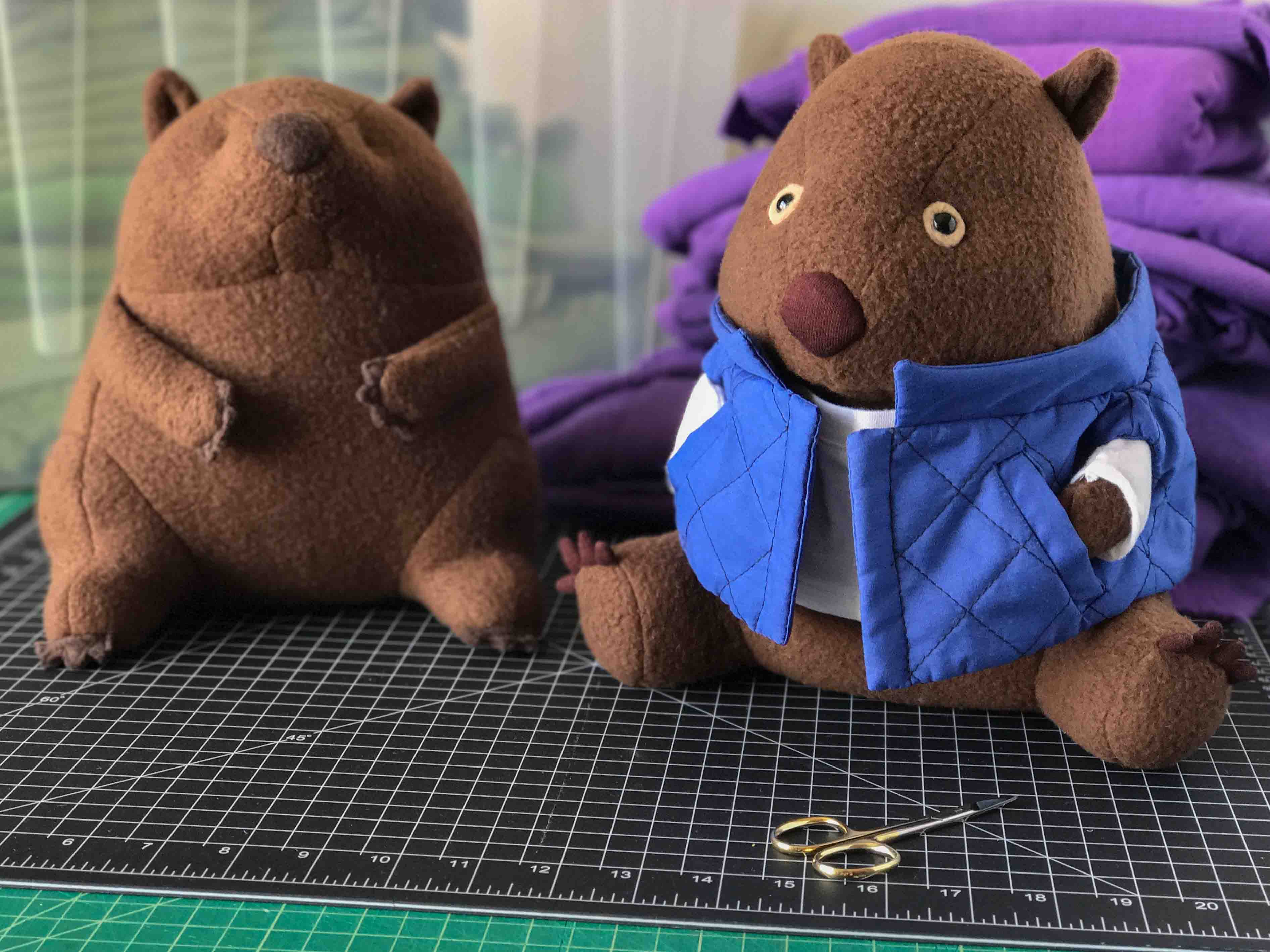organic stuffed wombat prototypes fluffmonger