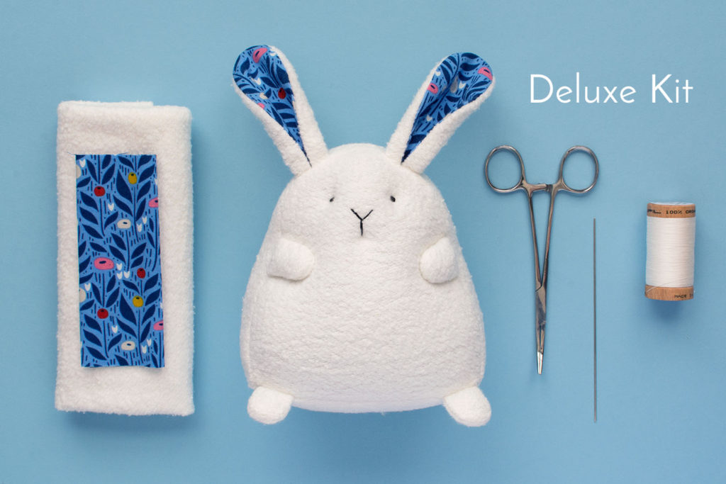 Bunny sewing pattern Deluxe organic Fabric Kit