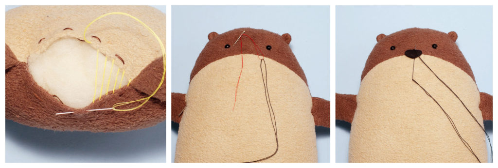 9 Free Otter Sewing Pattern Fluffmonger Tutorial Triptych collage